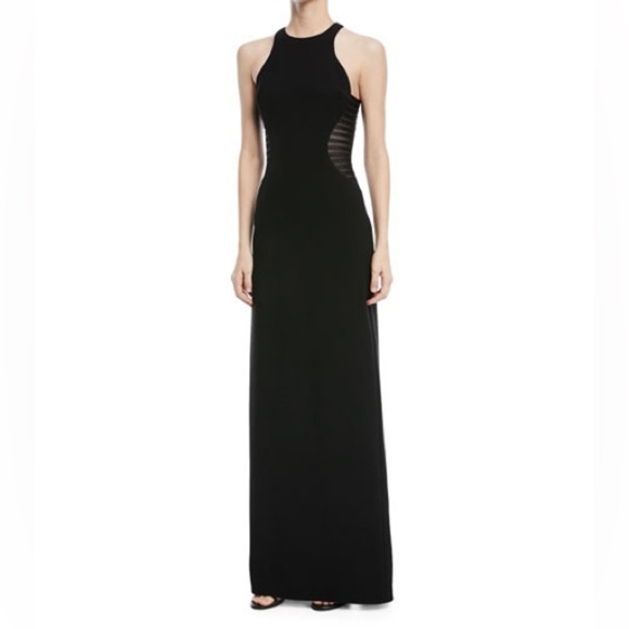Halston Heritage Dresses & Skirts - HALSTON HERITAGE
Side Striped Appliqué Halter-Neck Gown
